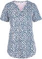 Baumwoll-Shirtbluse Gr. 40/42 zartrosa/dunkelblau bedruckt Damenshirt Bluse Neu