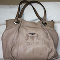 DUE moderne Henkeltasche echt Leder ähnlich Shopper beige hell fast neu