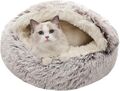 Katzenbett Flauschig Katzenhöhle Kleines Hundebett Hundekorb Donut Kuschelbett