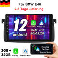 Carplay 2+32G 9" Android 12 Autoradio GPS Navi WIFI Für BMW 3er E46 1998-2006