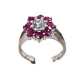 Ring mit Zirkon und Amethyst 925er Sterlingsilber Gr.:50