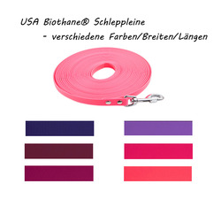 Biothane® Fährtenleine Schleppleine Suchleine - 9mm / 13mm / 16mm / 19mm, 1-30m