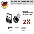 2x USB A auf USB C Adapter Ladeadapter Datenübertragung Stecker OTG Konverter