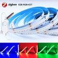 24V Tuya Zigbee 1-5M RGB+CCT COB LED Stripe Leiste Streifen Band mit EU Netzteil