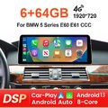 12.3'' CarPlay Android 13 Autoradio für BMW 5er E60 E61 CCC DAB+ GPS Navi 4G LTE