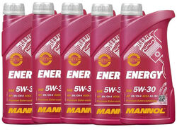 5x1 Liter 5W-30 Motoröl MANNOL Energy 5W30 VW 502.00 505.00 A3 B4 MB 229.3