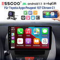 64G Carplay Autoradio Android13 KAM BT FM Für Toyota Aygo Peugeot 107 Citroen C1