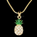 Winzig Ananas Tropisch Früchte Charm Minimalist Goldfarben Halskette Schmuck