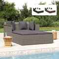 Sonnenliege mit Kissen Gartenliege Lounge Bett Gartenmöbel Poly Rattan vidaXL