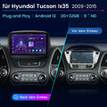 2+64GB Android 13 Autoradio GPS Carplay DAB+ WIFI RDS BT Für Hyundai ix35 Tucson