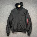 Alpha Industries MA-1 Natus Fliegerjacke Herren M schwarz gefüttert Kapuze Nylon