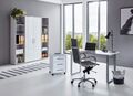 BMG Möbel Büromöbel-Set, Office Edition Mini Set 3, lichtgrau / weiß Hochglanz
