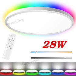 28W RGB LED Deckenleuchte Panel Deckenlampe Wohnzimmer Dimmbar mit Fernbedienung