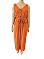 ZENOBIA hübscher Overall orange weites Bein Gürtel elegant 70er Look Gr.3XL
