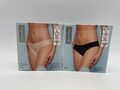 Queentex 4er Packung Slip second Skin Größe L Unterwäsche Damen schwarz hautfarb