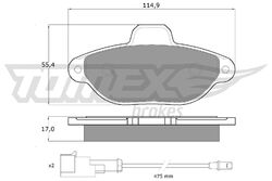 TOMEX Brakes Bremsbelagsatz Scheibenbremse TX 10-721 für FIAT PUNTO Van 188 030