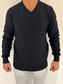 Tommy Hilfiger  V-Ausschnitt-Pullover Classic Cotton V Neck Schwarz/Blau/Grau