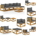 Akazie Massiv Gartenmöbel Lounge Sofa Sitzgruppe Garten garnitur Auflagen Set DE