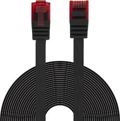 20m CAT 5e Patchkabel Flachkabel LAN Netzwerkkabel schwarz RJ45 Flachband DSL