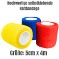 12er-Set elastische Haftbandagen 5cm x 4m, Stretch-Bandage, Binde selbsthaftend