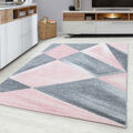 Moderne Designer Teppich mit geometrischen Muster Abstrakt Muster Grau Pink