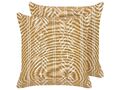Dekokissen 2er Set mit Füllung geometrisch Baumwolle beige / weiß 45x45cm Banyan