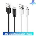 Schnellladekabel Datenkabel USB Typ C 120cm für Samsung Galaxy Smartphone Tablet