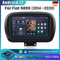 6+128GB Carplay Android 13 Für Fiat 500X 334 2014-2020 Autoradio GPS Navi 4G Net