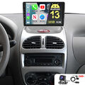 DAB+ Autoradio mit Kamera Android 13 GPS NAVI CarPlay RDS Für PEUGEOT 206/206 CC