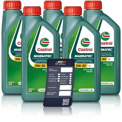 5x 1 L LITER CASTROL MAGNATEC STOP-START 5W-30 C2 MOTOR-ÖL MOTOREN-ÖL 31891044### SCHÜTZT AUCH MOTOREN OHNE START-STOP-FUNKTION ###