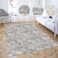 Hochflor Teppich Langflor Flauschiger Shaggy Teppich, Hellgrau, Modernes Design