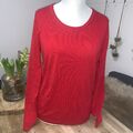 ESPRIT  ORGANIC Strick Pullover Langarm Feinstrick Rot,Gr.XXL, neuwertig