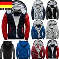 Herren Winterjacke Gefüttert Fleecejacke Kapuzen Sweatjacke Hoodie Outwear S-5XL