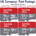 SanDisk Ultra Micro SD Speicherkarte Klasse 10 SDHC SDXC 32GB 64GB 128GB 256GB TF