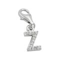 Anhänger Charm Einhänger, Buchstabe Z mit Zirkonia, 925 Silber, Damen