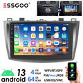 9" 4+64G Autoradio Android 13 Carplay GPS Navi WIFI RDS BT Für Mazda 3 2010-2013