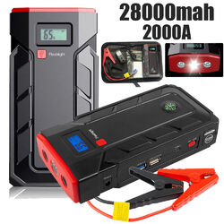 28000mAh Auto KFZ Starthilfe 2000A Jump Starter Ladegerät Booster Powerbank DHL