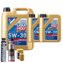 Motoröl 5W30 LIQUI MOLY Longlife Iii 7L+HENGST Ölfilter +Spülung +Cera Tec