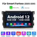 Android 12 Für Smart Fortwo 451 2005-2010 Autoradio GPS Navi CarPlay DAB WIFI 9"