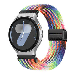 Für Samsung Galaxy Watch 7 FE 6 5 4 40 44mm Classic 42-47mm Nylon Magnet Armband