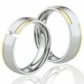 2 Ringe Eheringe mit Diamant Partnerringe Freundschaftsringe Trauringe LUC 68