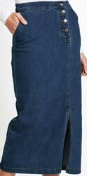 JEANSROCK KNÖPFE NEU!  7/8 MIDI LÄNGE Gr. 36 38 40 42 46 ROCK JEANS-STRETCH-ROCK