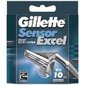 Gillette Sensor Excel Einzel Artikel 10 Ersatzklingen Rasiermesser Herren