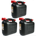 3x Benzinkanister 10 Liter schwarz UN  Diesel-Kanister Kraftstoffkanister 10L