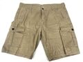 Kurze Herrenhose, Shorts, Beige, mit Seitentaschen, Knopfverschluss, XXL/38