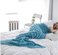 Meerjungfrau Mermaid Decke Farbe: Blau Kuscheldeck Couchdecke 200 x 90 cm