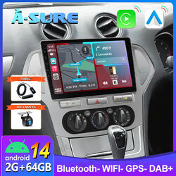 DAB+ 2G+64GB Android 14 Autoradio Für Ford Mondeo MK4 2007-2010 GPS NAVI CarPlay