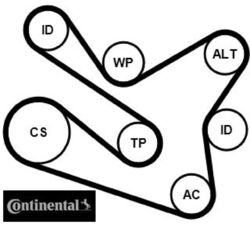 Continental CTAM 7PK1570K1 Keilrippenriemensatz Keilriemen Satz 