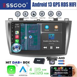 DAB+ Android 13 2+32G Carplay Autoradio GPS BT HIFI FM RDS Für Mazda 3 2010-2013