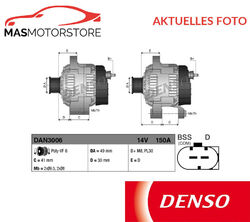 LICHTMASCHINE GENERATOR DENSO DAN3006 P FÜR BMW 3,1,X1,X3,5,Z4,E46,E90,E87,E91